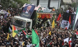 Lễ tang lãnh đạo Hamas Ismail Haniyeh tại Tehran ngày 1/8. (Ảnh: Reuters)
