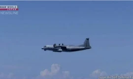 Chiếc máy bay trinh sát Y-9 của Trung Quốc bị tố xâm phạm không phận Nhật Bản. (Nguồn: NHK)