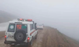 Sương mù dày đặc ở khu vực tìm kiếm chiếc trực thăng chở Tổng thống Iran. (Ảnh: Reuters)