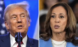 Ứng viên tổng thống của đảng Cộng hoà Donald Trump và ứng viên tổng thống đảng Dân chủ Kamala Harris. (Ảnh: AP)
