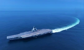 Tàu Phúc Kiến là tàu sân bay thiết kế nội địa đầu tiên của Trung Quốc. (Ảnh: Xinhua)