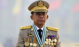 Thống tướng Min Aung Hlaing, người đứng đầu chính quyền quân sự Myanmar. (Ảnh: Reuters)