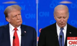 Tổng thống Mỹ Joe Biden và đối thủ Donald Trump trong cuộc tranh luận trực tiếp trên truyền hình CNN ngày 27/6