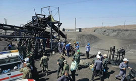 Hiện trường mỏ than nơi vừa xảy ra vụ nổ do khí mê-tan ngày 22/9. (Ảnh: AP)