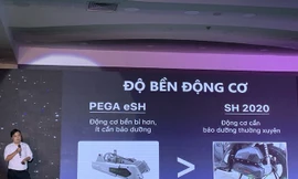 CEO Pega Đoàn Linh so sánh mẫu xe điện eSH của công ty với mẫu xe Honda SH tại lễ ra mắt ngày 11/1