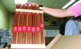 Nhiều điếu xì gà dài gần 50cm bị thu giữ. Ảnh: T.B