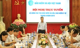 Phó Tổng Giám đốc BHXH Việt Nam Trần Đình Liệu phát biểu chỉ đạo hội nghị