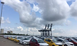 Hàng loạt ô tô mới nhập khẩu về Việt Nam qua cảng biển TP.HCM tháng 5/2019