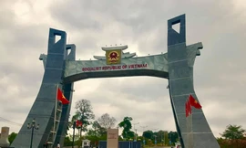 Cửa khẩu Quốc tế Lệ Thanh (Đức Cơ), nơi tiếp giáp Campuchia. Ảnh Đình Viện