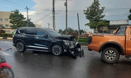 Hiện trường vụ va chạm dẫn đến nổ súng ở TP.Pleiku, Gia Lai