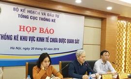 Lãnh đạo Tổng cục Thống kê trả lời các thắc mắc của báo chí liên quan Đề án Thống kê khu vực kinh tế chưa được quan sát sáng 20/2