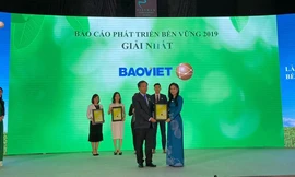 Bảo Việt được vinh danh quán quân ở cả 2 hạng mục giải quan trọng: Giải Top 10 Báo cáo thường niên xuất sắc nhất (nhóm Large Cap), Giải Nhất Báo cáo phát triển bền vững