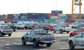 Ô tô miễn thuế về chật kín cảng Tân Vũ, Hải Phòng. Ảnh: Tuấn Nguyễn 