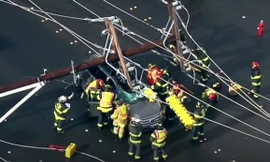 Cặp đôi sống sót thần kỳ sau khi cột điện đổ, đè nát ô tô