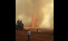Lốc xoáy lửa siêu hiếm ở Brazil