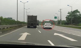 Clip: Chạy 100km/h trên cao tốc vẫn mở cửa sổ trời cho hai con thò đầu ra chơi