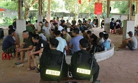 Cảnh sát vây ráp trường gà gần trăm người ở Hòa Bình