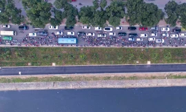 Đường đi bộ dài nhất Hà Nội ven sông Tô Lịch nhìn từ trên cao