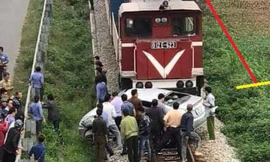 Clip: Hiện trường tàu hỏa tông bay ô tô khiến 5 người thương vong ở Hải Dương