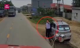 Tài xế taxi chặn đầu, rút ống tuýp đòi 'ăn thua' với tài xế container