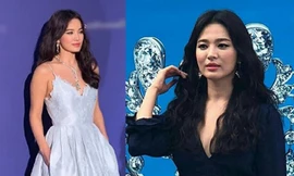 Song Hye Kyo diện váy xẻ ngực ở Monaco