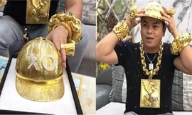 Clip: Đại gia ‘nghiện vàng’ tậu mũ vàng nặng 2kg đính 260 viên kim cương