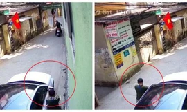 Trộm bẻ cặp gương xe Mercedes chỉ trong nháy mắt ở giữa Hà Nội