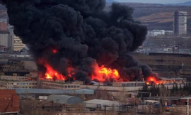 Cháy lớn ở nhà máy sản xuất tên lửa Krasmash của Nga