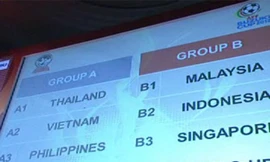 Việt Nam nằm cùng bảng Thái Lan tại AFF Cup 2012