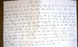1 trong 5 lá thư tuyệt mệnh T. để lại