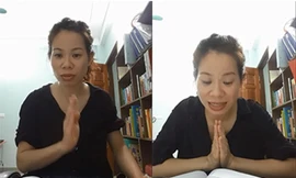 Cô Tuyến trong livestream tối 8/5.