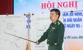 Biên phòng Đà Nẵng tổ chức hội nghị về công tác đón tiếp đoàn Hải quân Mỹ, hôm 28/2. Ảnh: T.H.
