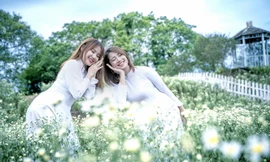 Thiếu nữ khoe sắc bên cúc họa mi sớm đầu mùa