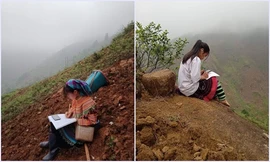 Dù không đủ điều kiện học online, teen miền núi vẫn cố gắng hết sức vượt khó