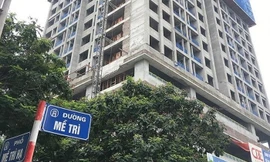 Đứt cáp cẩu trục tại công trình cao ốc The Sun