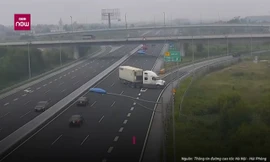 Container đi ngược chiều 'kiểu tự sát' trên cao tốc Hà Nội- Hải Phòng