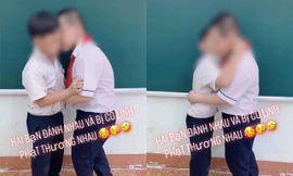 Tranh cãi gay gắt xoay quanh clip cô giáo phạt hai học sinh nam ôm hôn nhau làm hòa