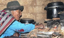 Cụ bà Filomena Taipe Mendoza sinh sống tại một ngôi làng ở Peru