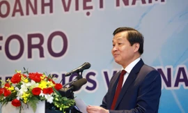 Phó Thủ tướng Lê Minh Khái phát biểu tại diễn đàn. (Ảnh: Hải Minh)