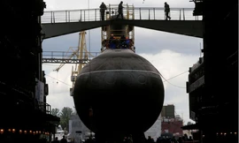 Lễ hạ thuỷ tàu ngầm Rostov-on-Don tại xưởng đóng tàu Admiralty ở St Peterberg năm 2014. (Ảnh: Reuters)