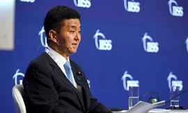 Bộ trưởng Quốc phòng Nhật Bản Nobuo Kishi tại Đối thoại Shangri-La lần thứ 19 ở Singapore. (Ảnh: Reuters)