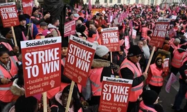 Chính phủ Anh đối mặt với làn sóng đình công lịch sử. (Ảnh: EPA-EFE)