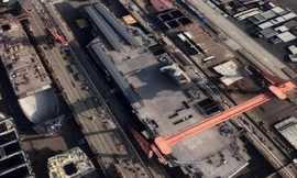 Ảnh vệ tinh cho thấy việc chế tạo tàu sân bay thứ ba của Trung Quốc đã gần hoàn thành. (Ảnh: Google Earth)