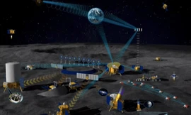 Phác thảo ý tưởng về Trạm nghiên cứu Mặt trăng quốc tế của Nga và Trung Quốc. (Ảnh: Roscosmos)