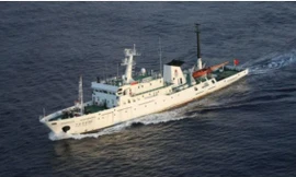 Một tàu của lực lượng bảo vệ bờ biển Nhật Bản. ̣̣(Ảnh: AP)