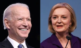 Tổng thống Mỹ Joe Biden và tân Thủ tướng Anh Liz Truss. (Ảnh: Bloomberg)