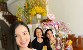 Hoa khôi Thúy Vi trang hoàng nhà rực rỡ đón xuân