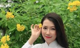 Vẻ đẹp dịu dàng của nữ sinh đất Sen Hồng
