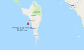 Vị trí tàu cá gặp nạn.