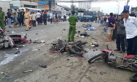 Hiện trường vụ tai nạn.